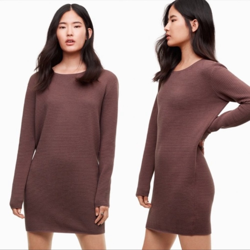 Aritzia Wilfred Campanule Sweater Dress Black Size XXSmall Silk and Cashmere